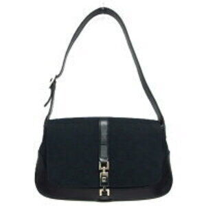 GUCCI GG Canvas Jackie Shoulder Bag Black 001 3824